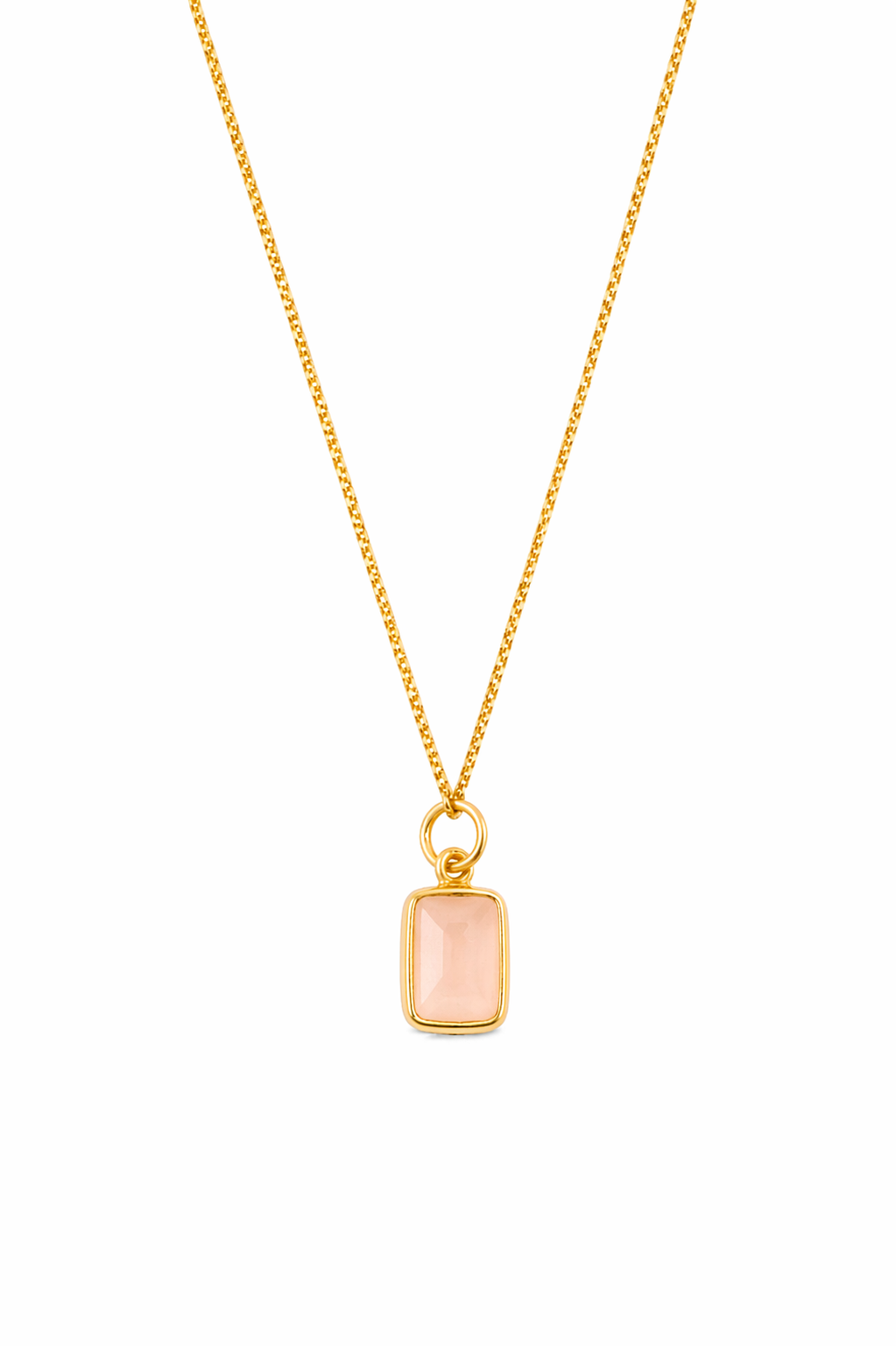 Naszyjnik pozłacany z chalcedonem różowym - Magic Stones